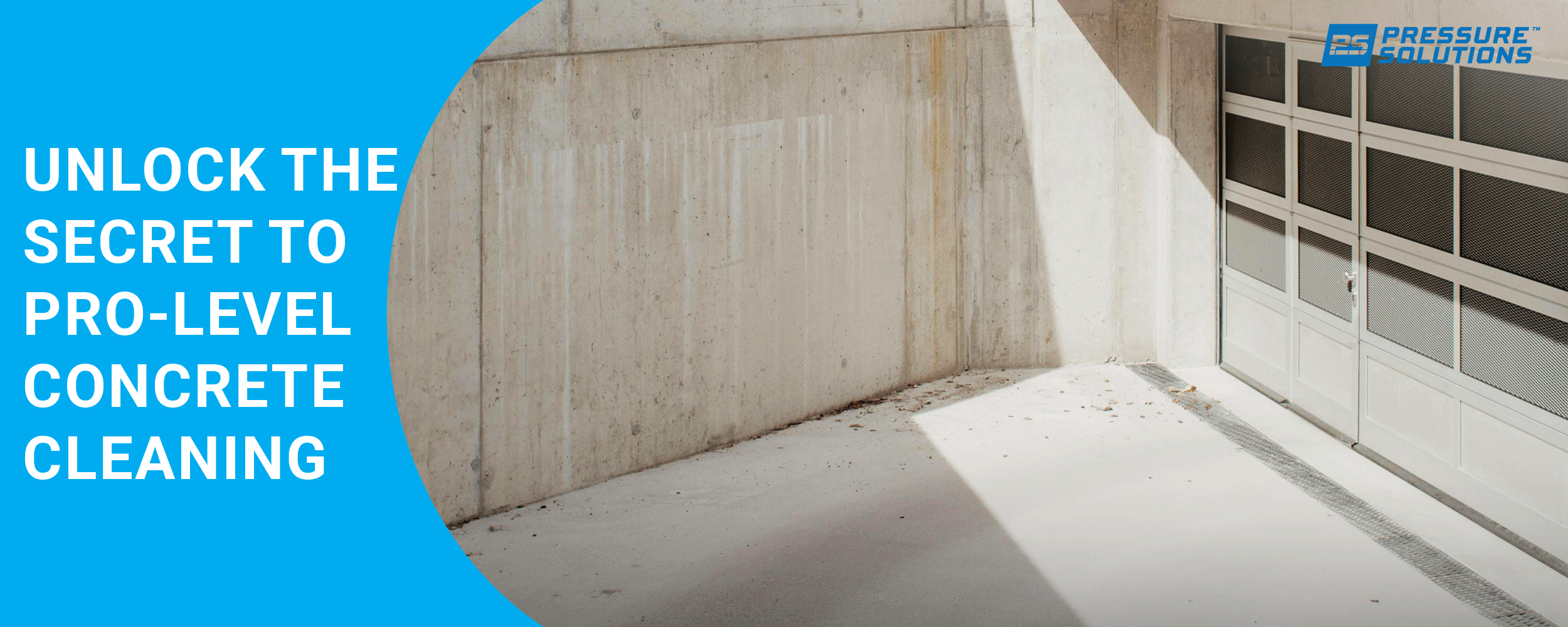 An image of a stained concrete wall in a garage.